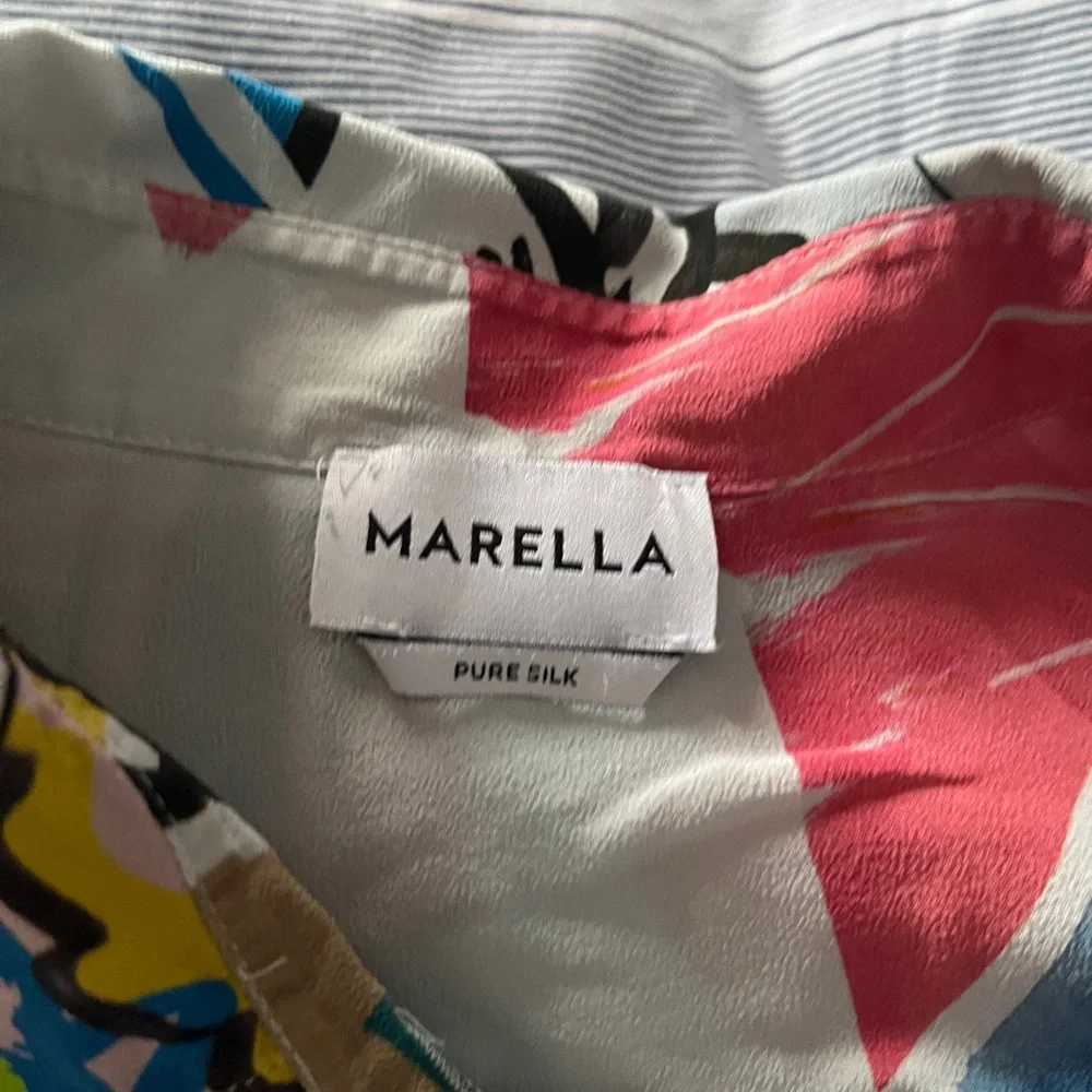 MARELLA Max Mara Paul Grafitti Pattern Short-Sleeve Shirt - Picture 3 of 4